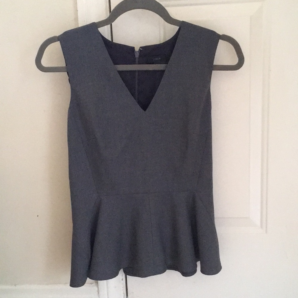 J Crew gray peplum top